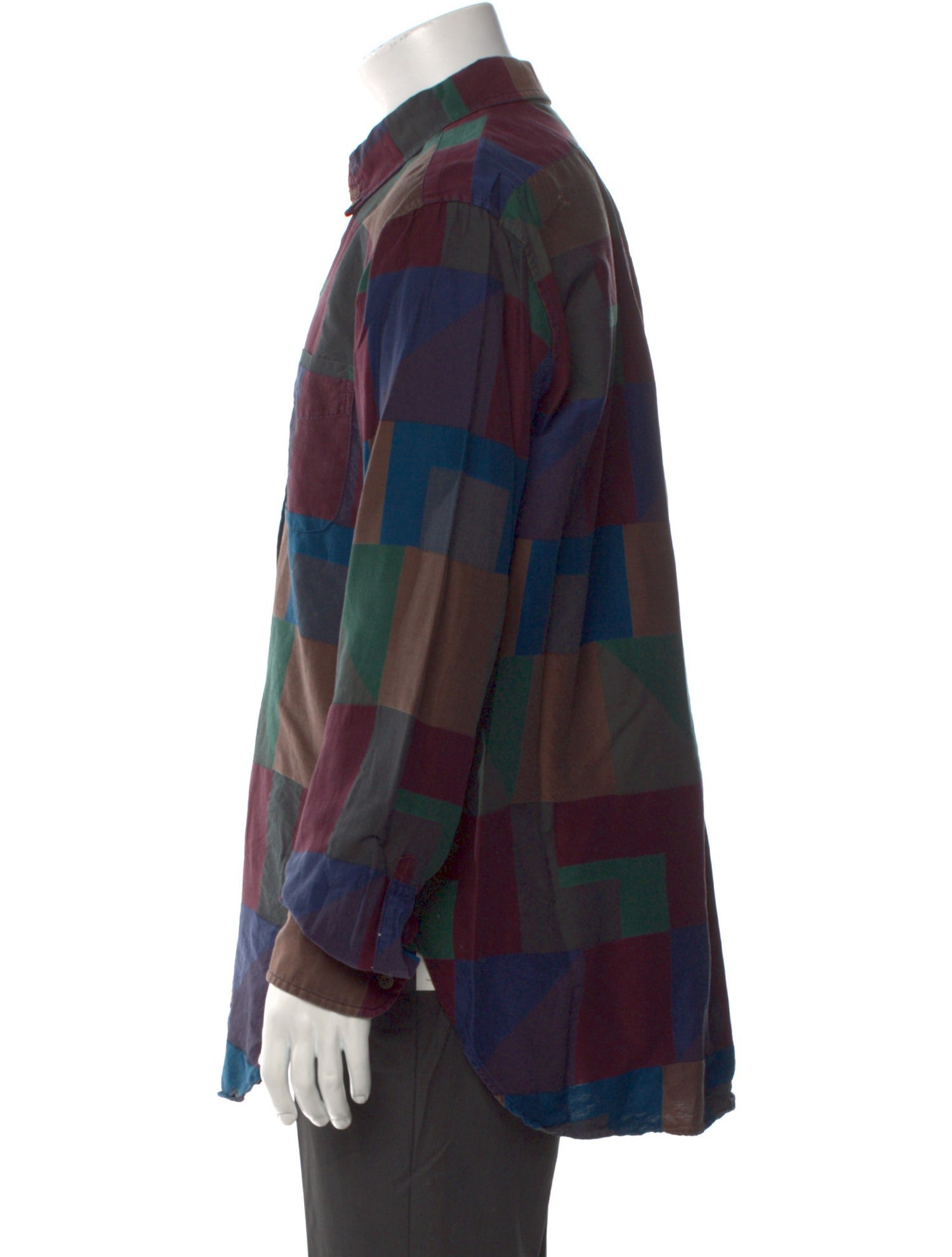 Engineered Garments Plaid Print Long Sleeve Shirt