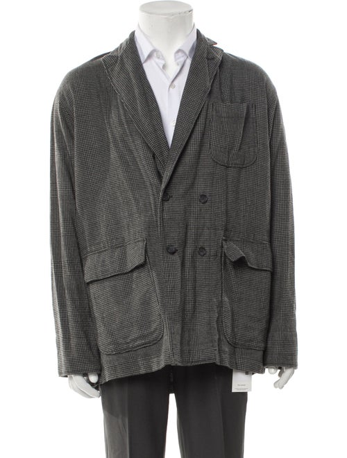 Engineered Garments Wool Plaid Print Moto Jacket