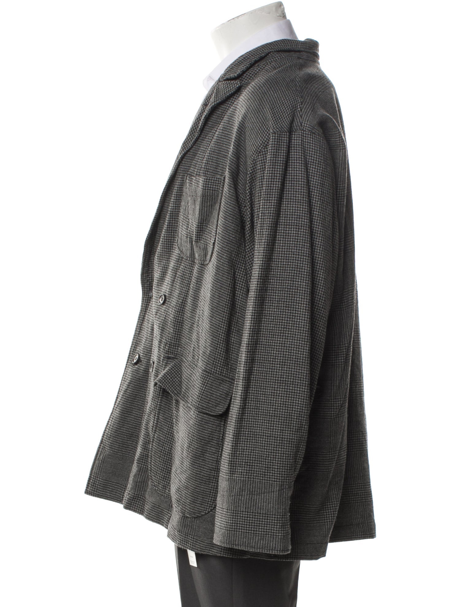 Engineered Garments Wool Plaid Print Moto Jacket