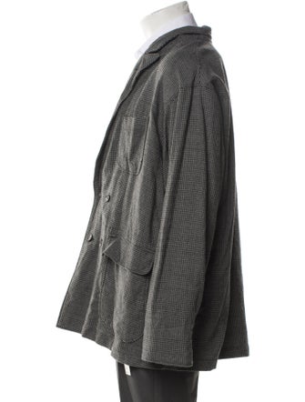 Engineered Garments Wool Plaid Print Moto Jacket