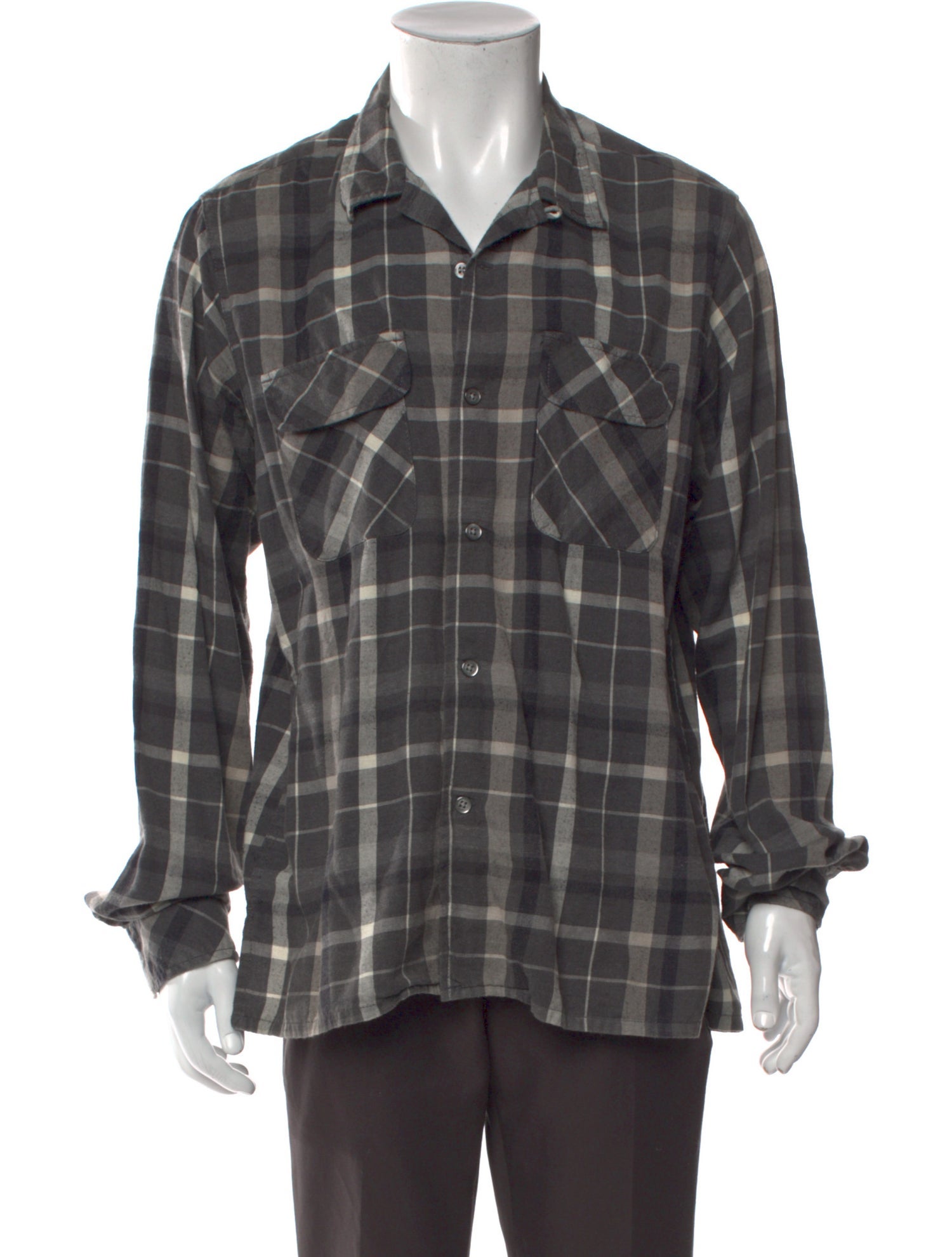 Engineered Garments Plaid Print Long Sleeve Western Shirt
