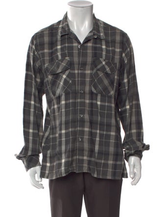 Engineered Garments Plaid Print Long Sleeve Western Shirt