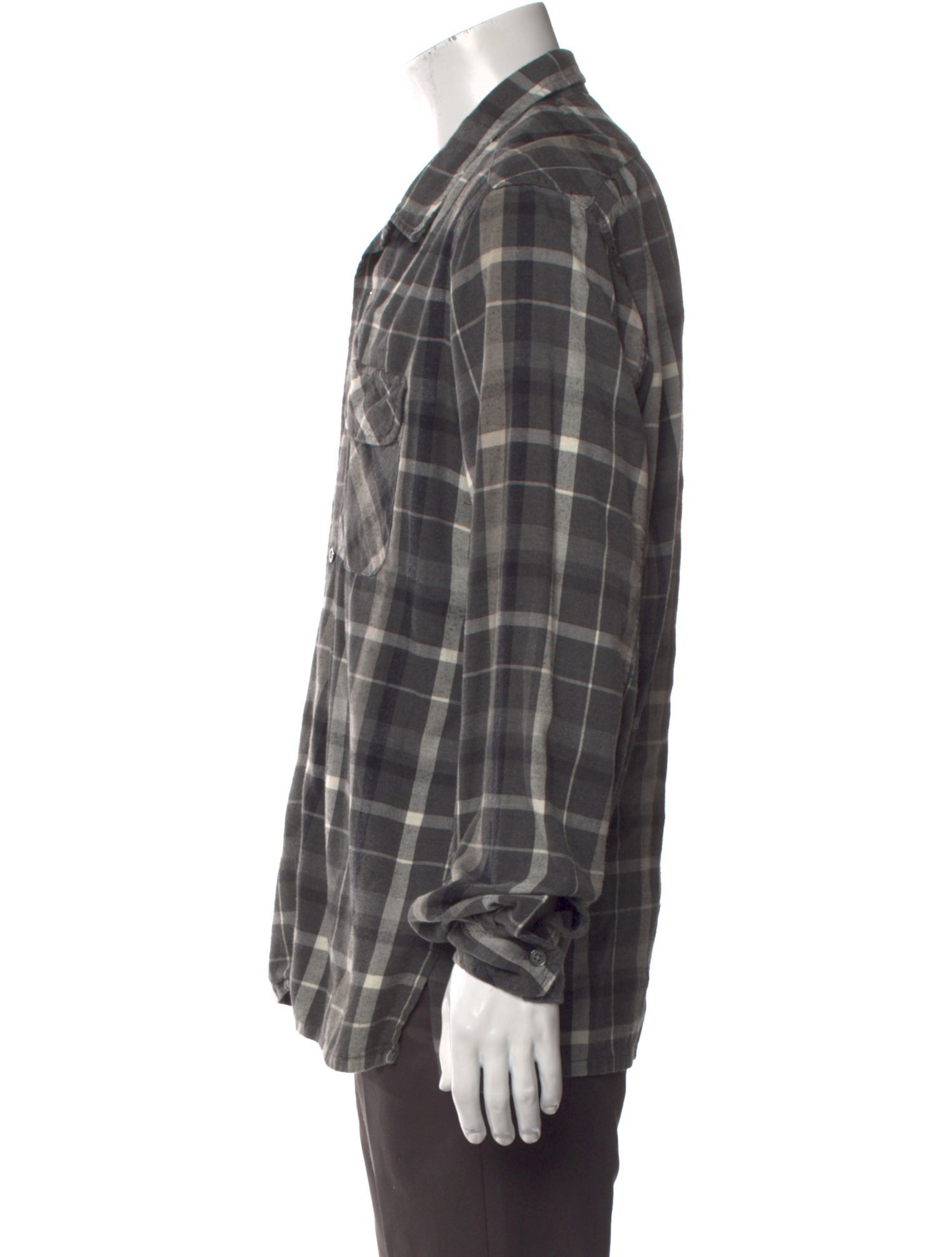 Engineered Garments Plaid Print Long Sleeve Western Shirt