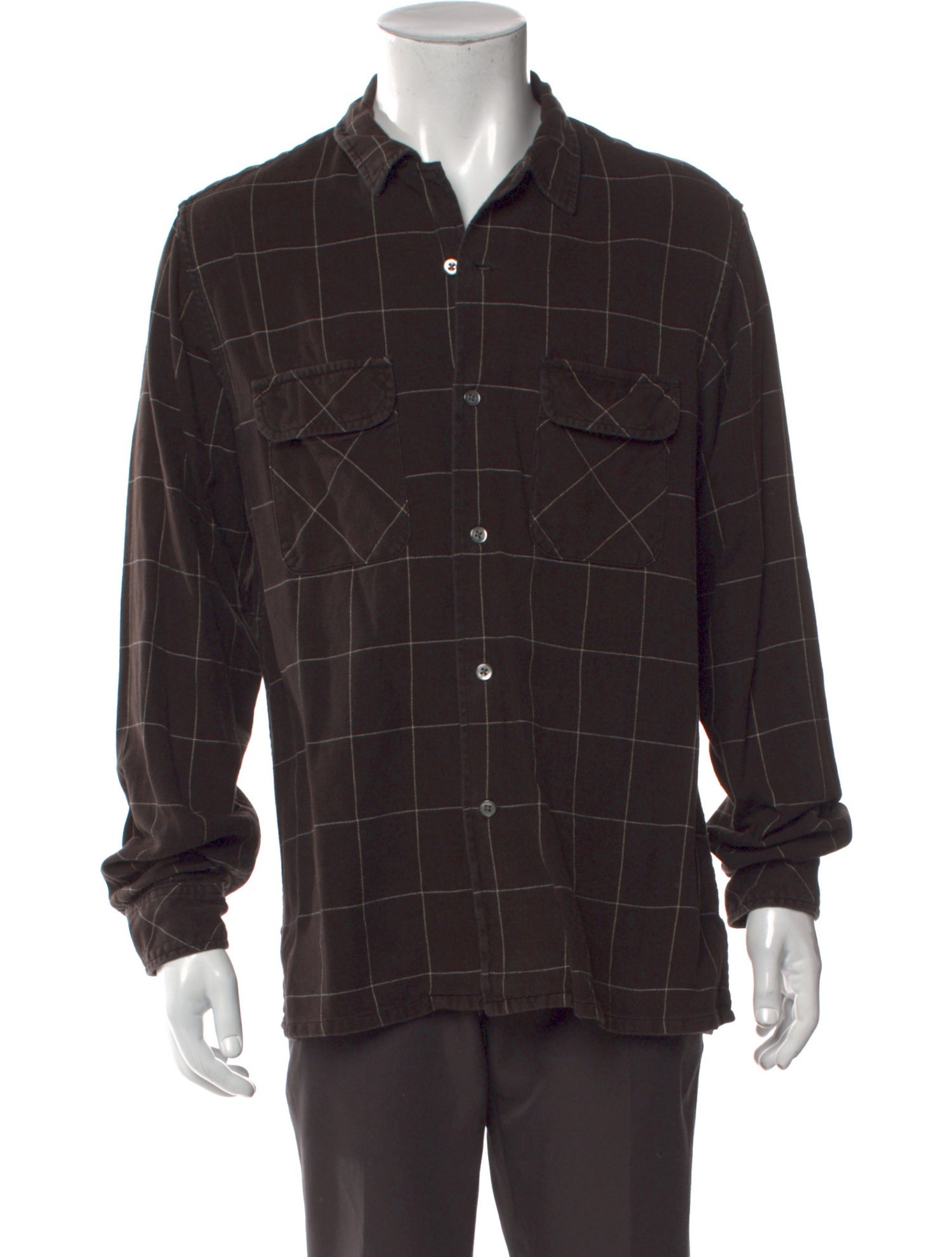 Engineered Garments Plaid Print Long Sleeve Shirt