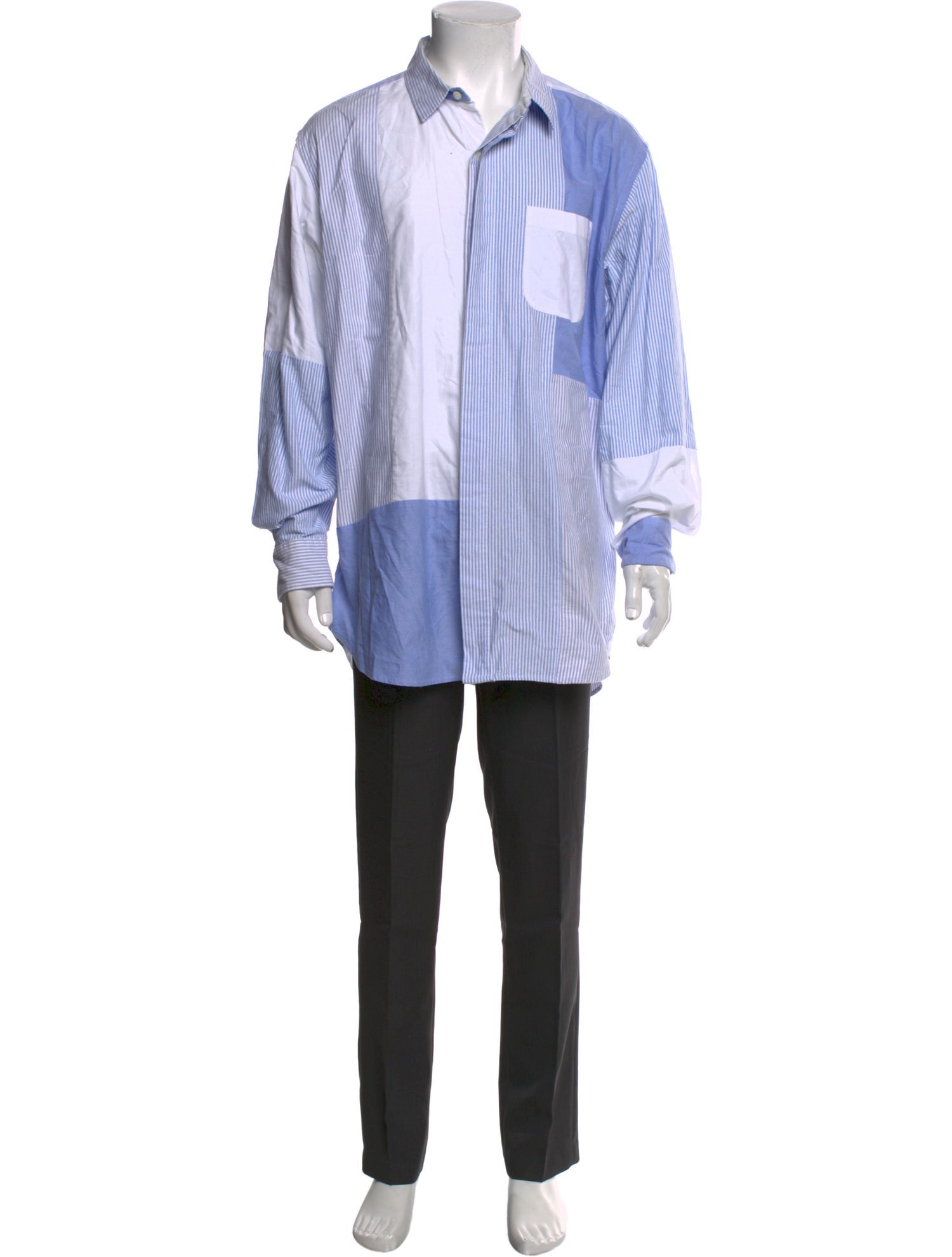 Engineered Garments Striped Long Sleeve Dress Shirt