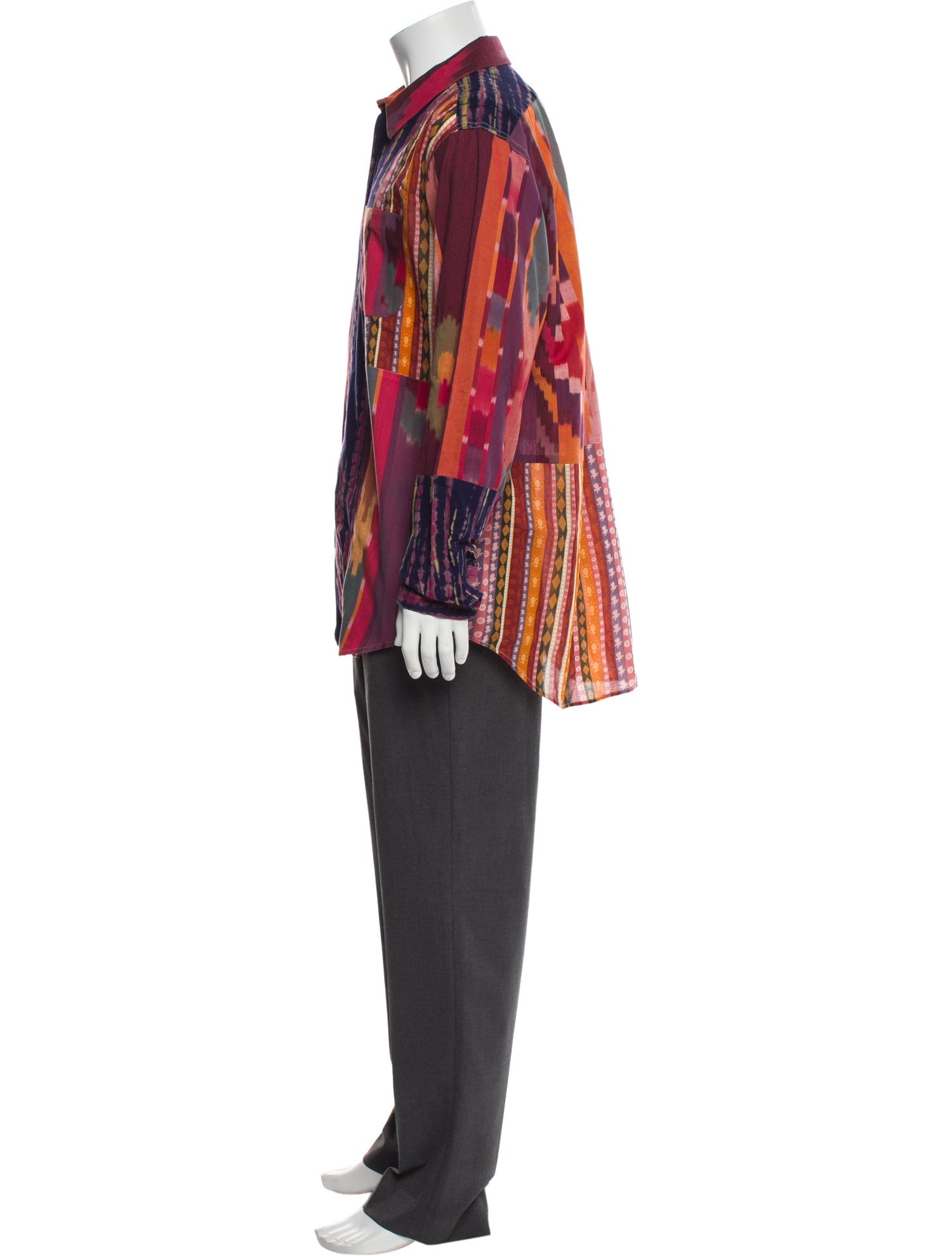 Engineered Garments Striped Long Sleeve Dress Shirt