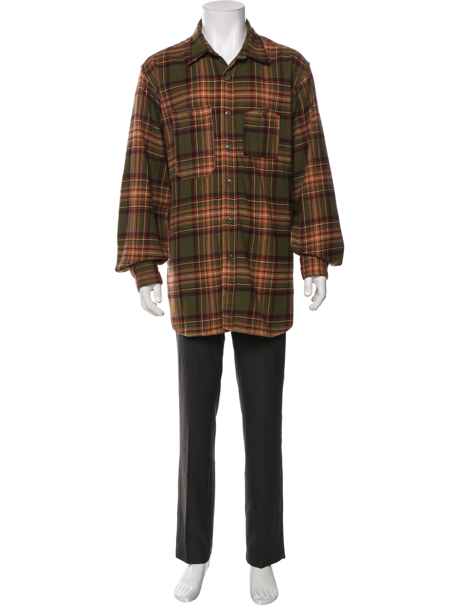 Engineered Garments Plaid Print Long Sleeve Shirt