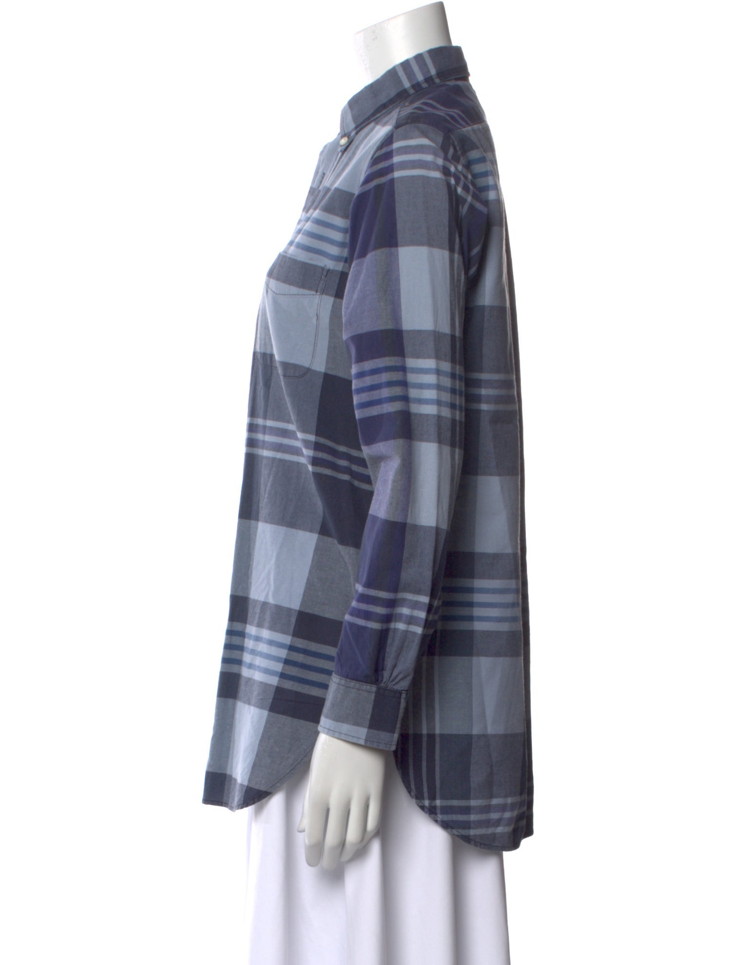 Engineered Garments Plaid Print Long Sleeve Button-Up Top