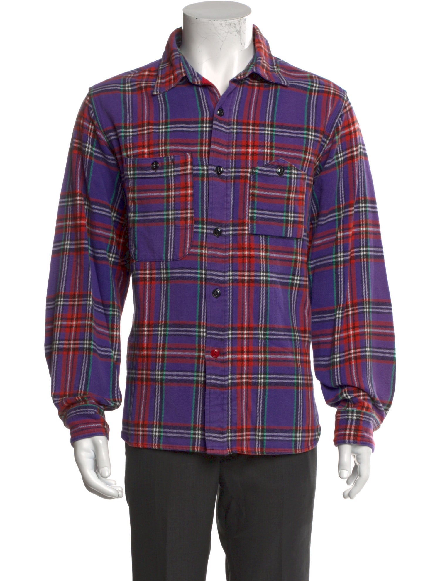Engineered Garments Plaid Print Long Sleeve Shirt