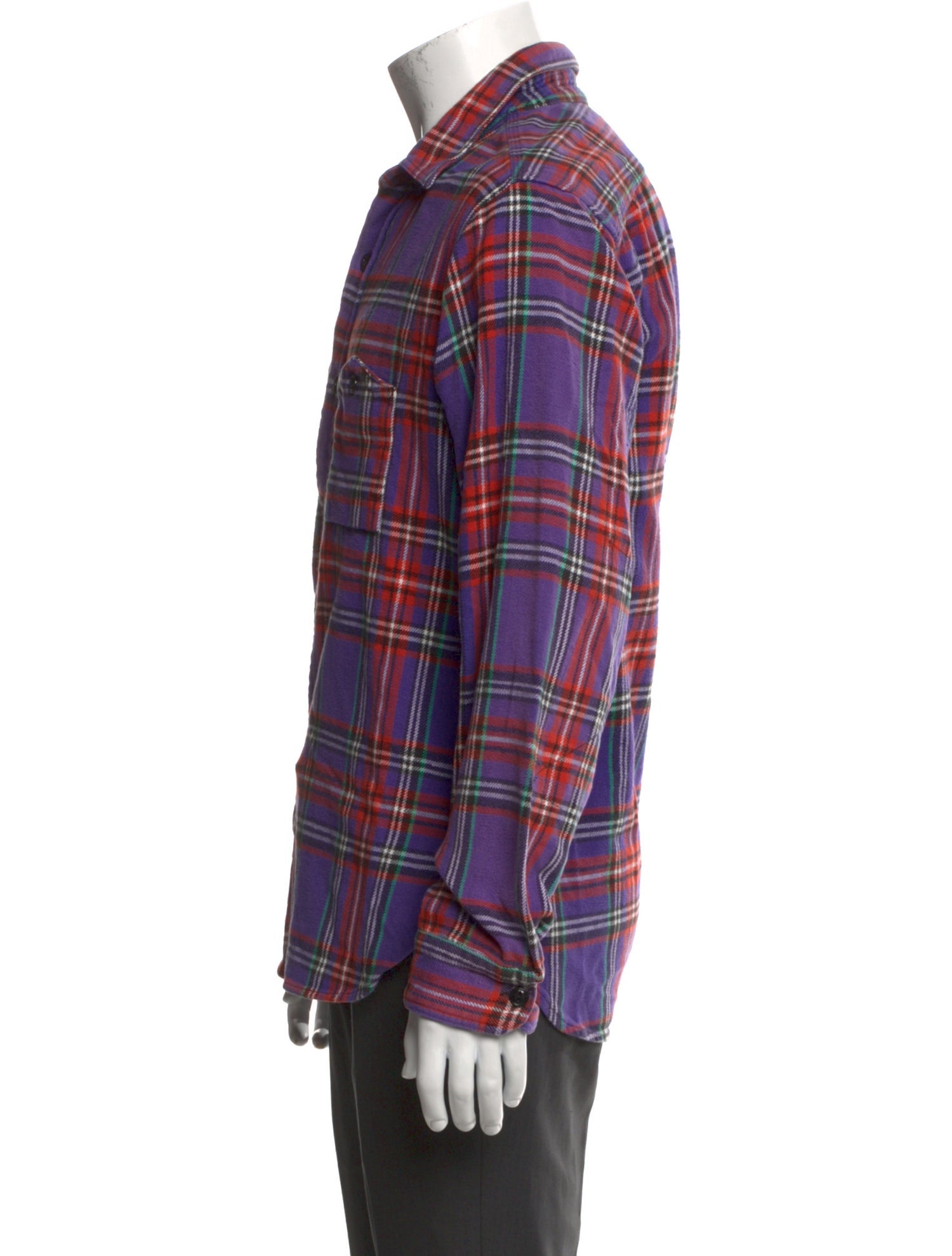 Engineered Garments Plaid Print Long Sleeve Shirt