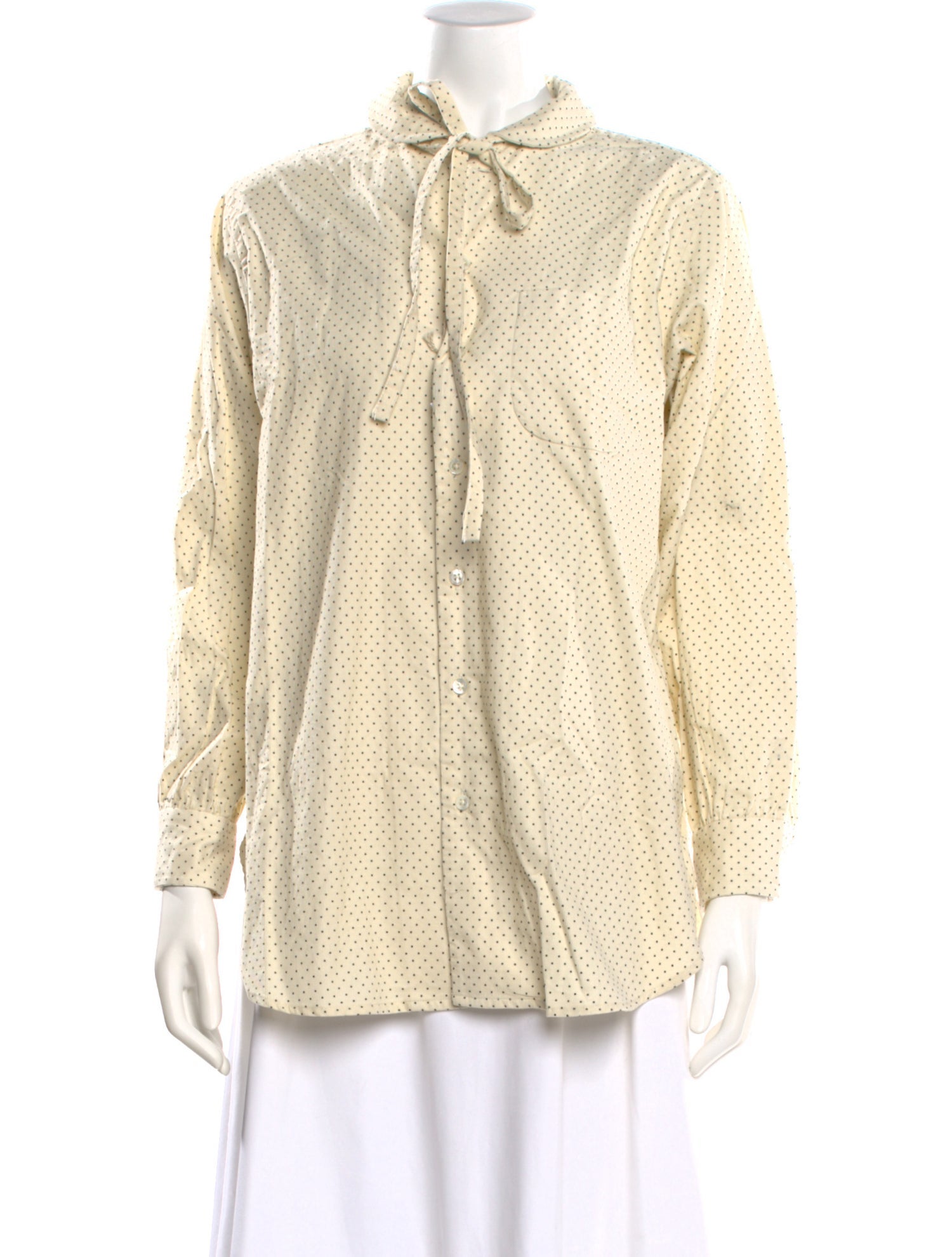 Engineered Garments Polka Dot Print Tie Neck Blouse w/ Tags