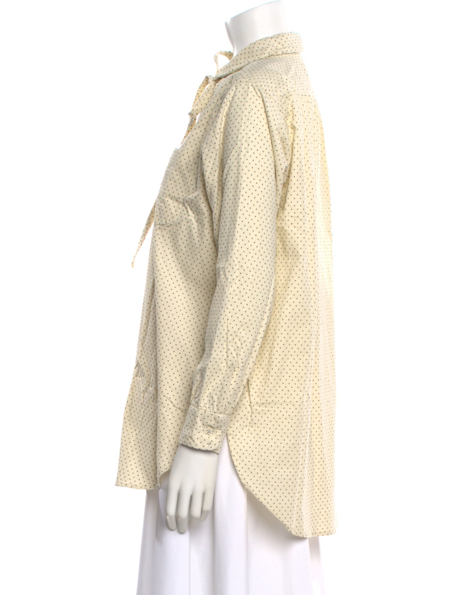 Engineered Garments Polka Dot Print Tie Neck Blouse w/ Tags