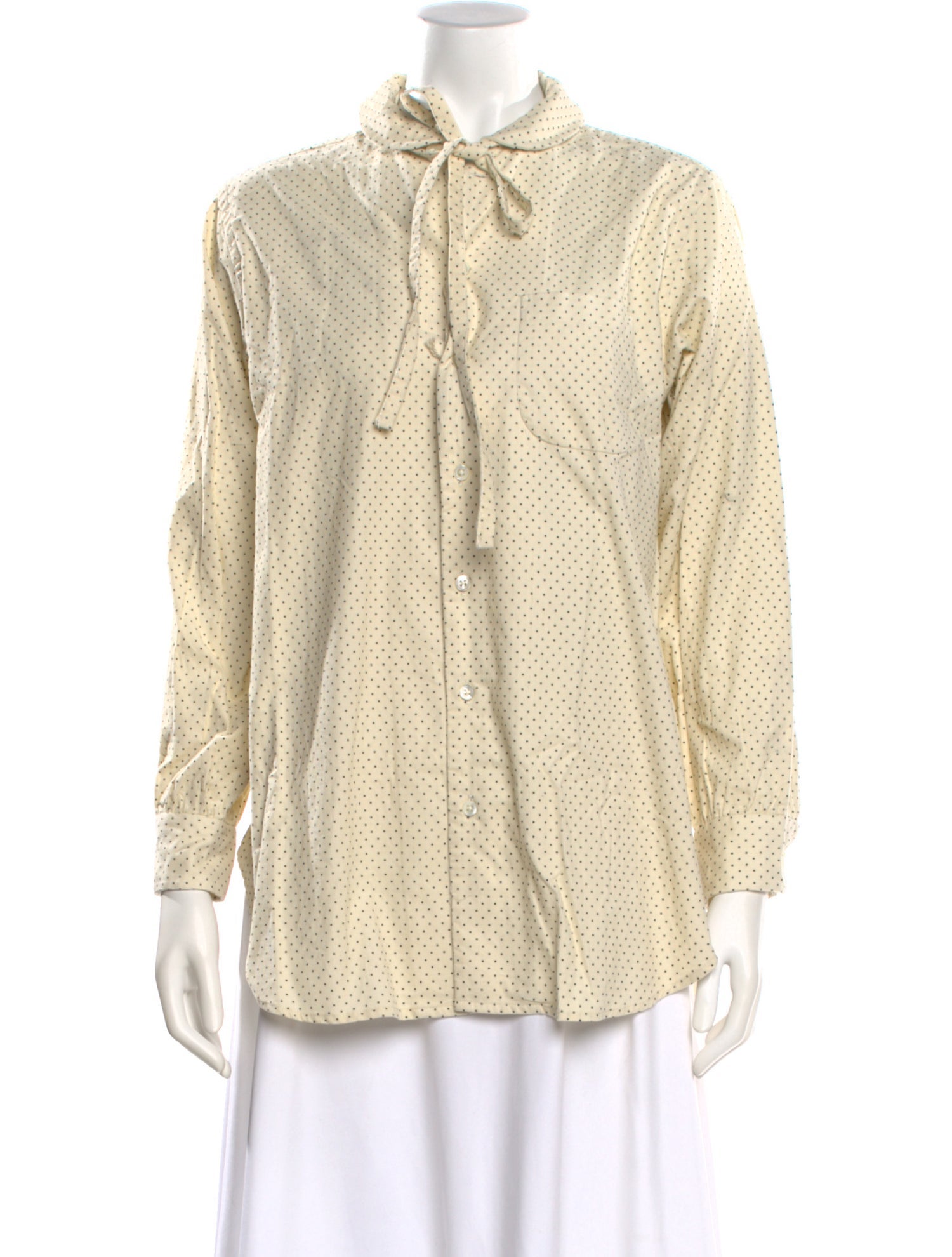 Engineered Garments Polka Dot Print Tie Neck Blouse w/ Tags