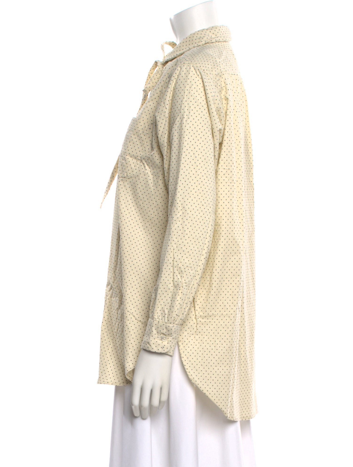 Engineered Garments Polka Dot Print Tie Neck Blouse w/ Tags