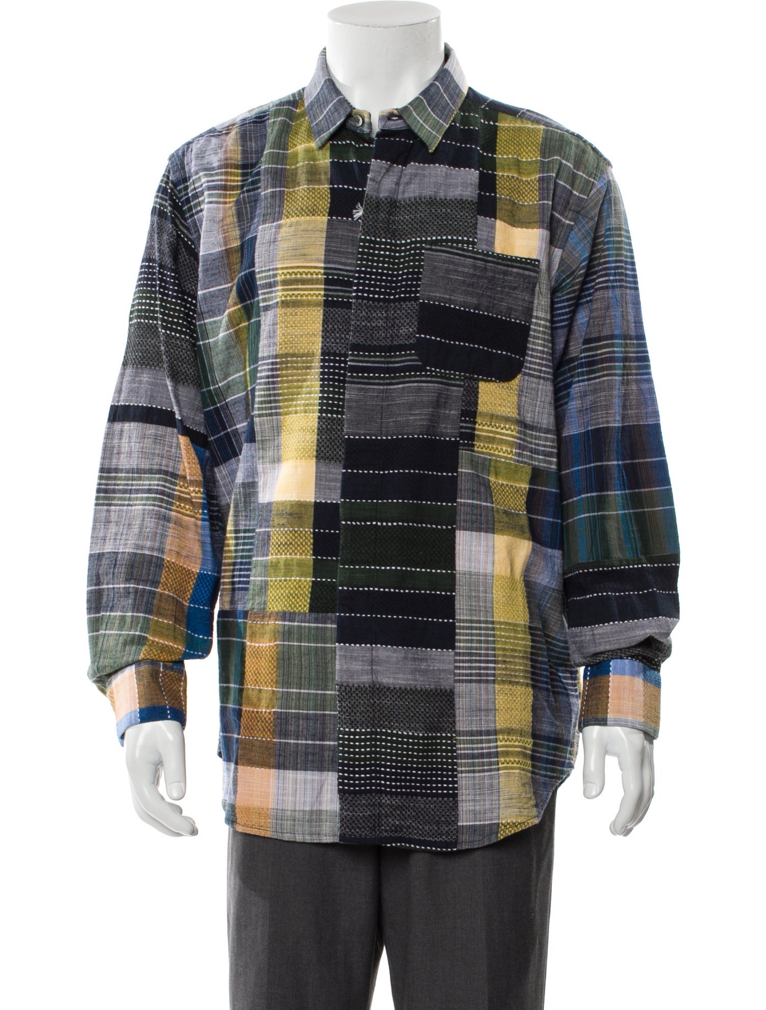 Engineered Garments Plaid Print Long Sleeve Shirt