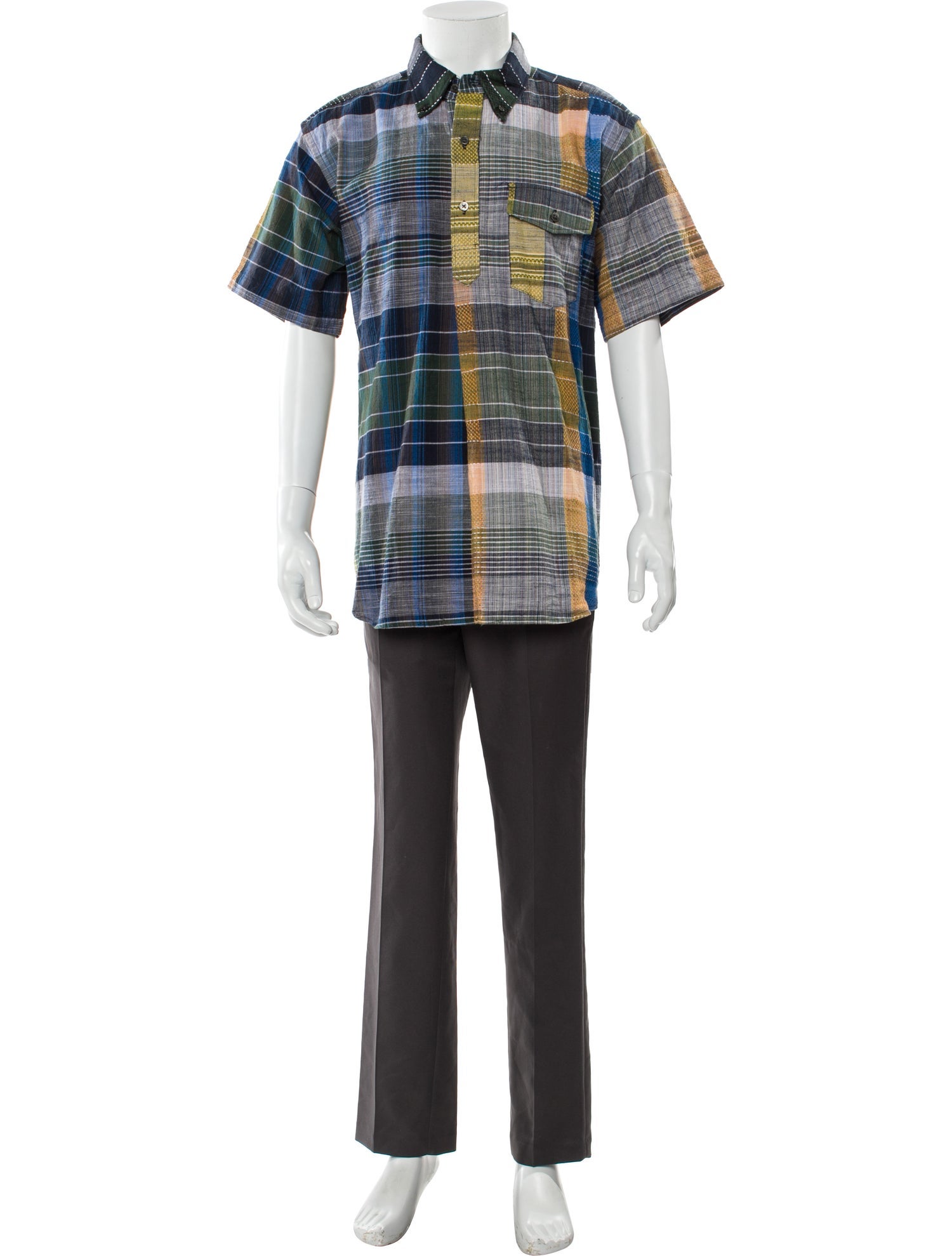 Engineered Garments Plaid Print Short Sleeve Shirt