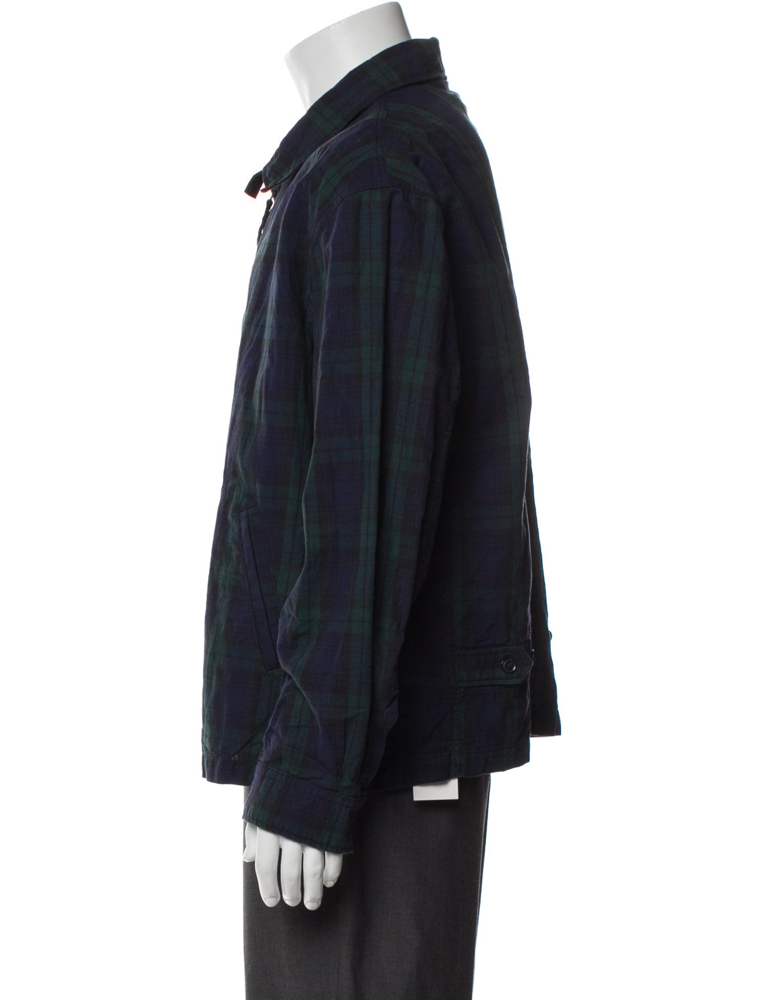 Engineered Garments Plaid Print Trucker Jacket