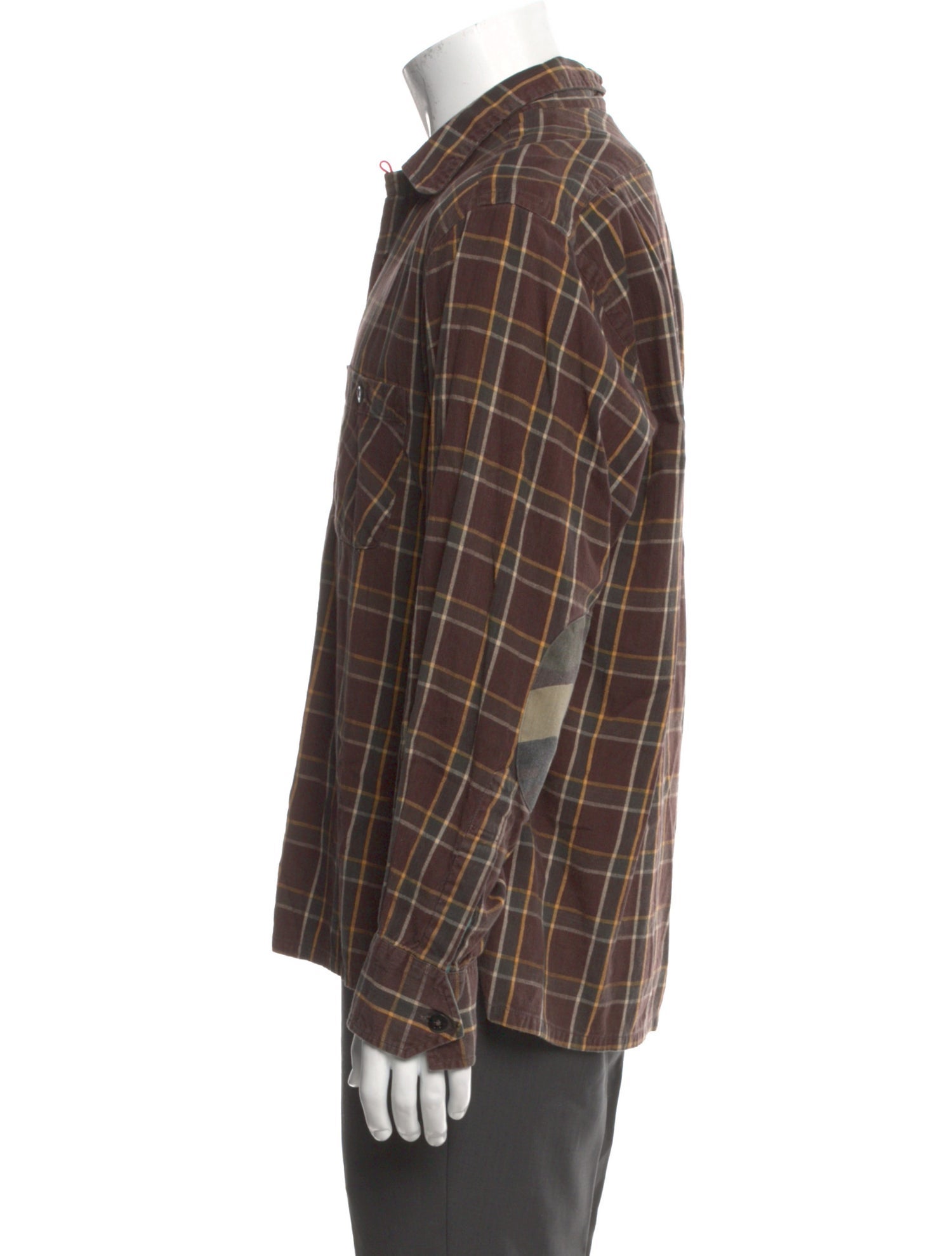 Engineered Garments Plaid Print Long Sleeve Dress Shirt