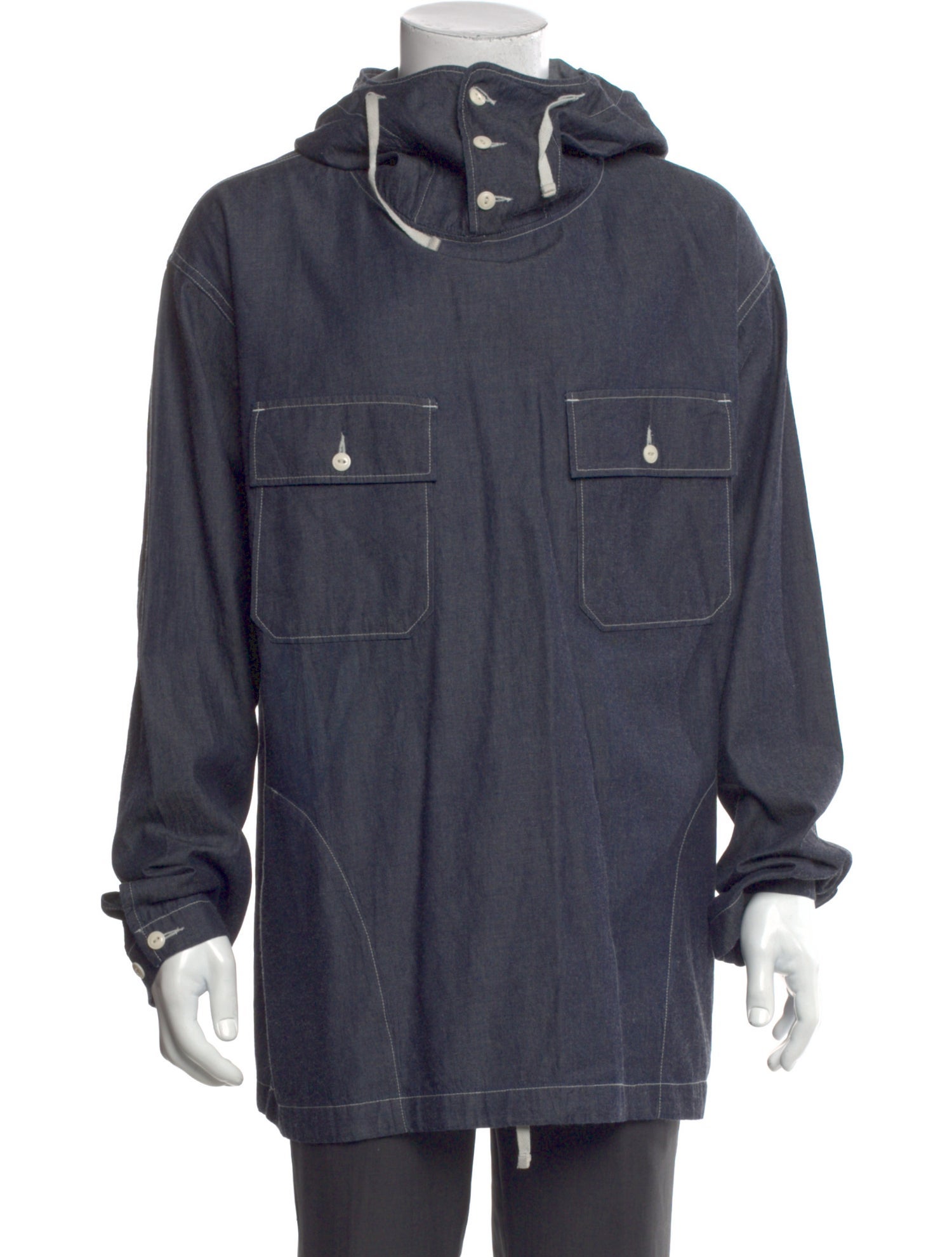 Engineered Garments Mock Neck Long Sleeve Hoodie