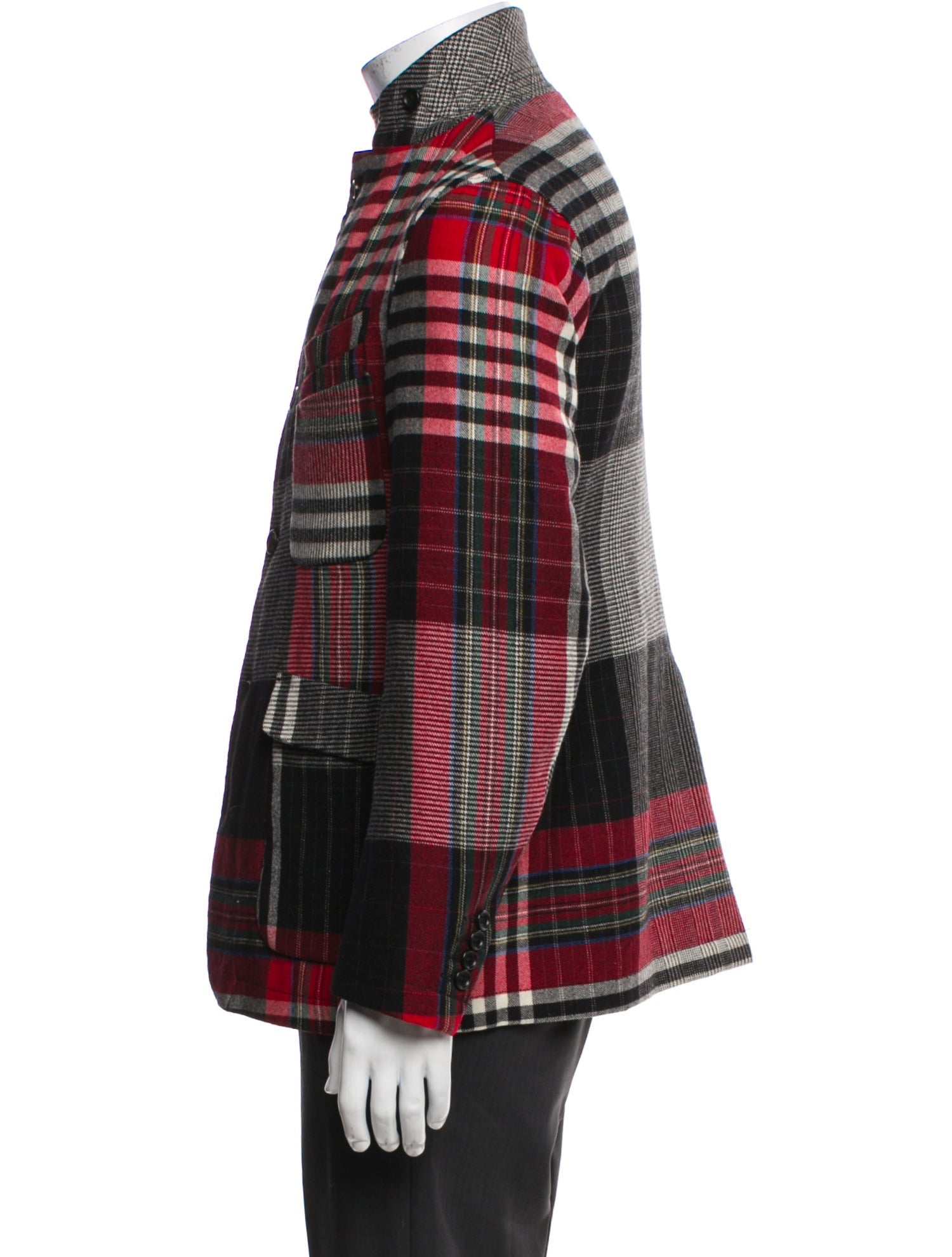 Engineered Garments Wool Plaid Print Coat