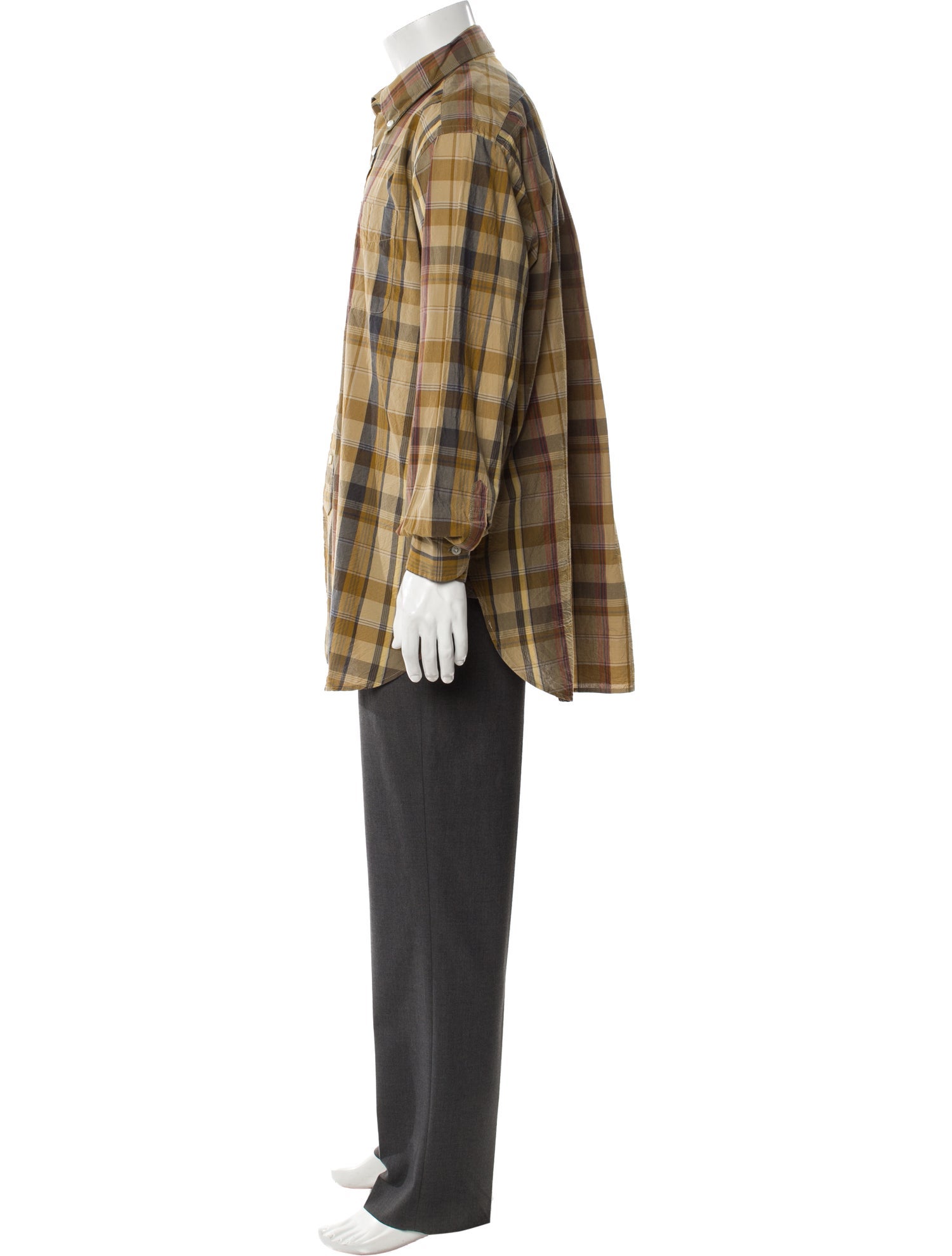 Engineered Garments Plaid Print Long Sleeve Shirt