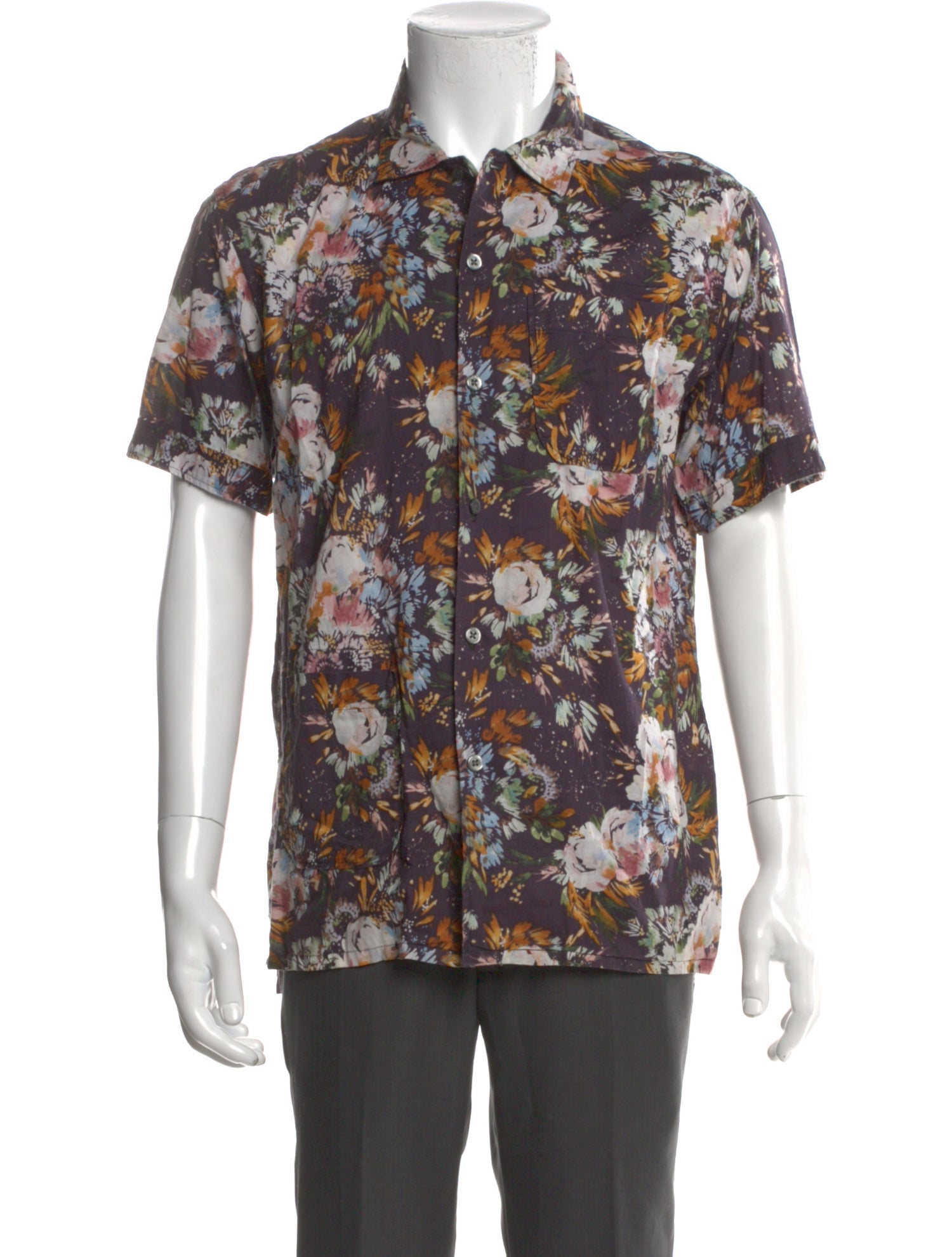 Engineered Garments Floral Print Short Sleeve Shirt
