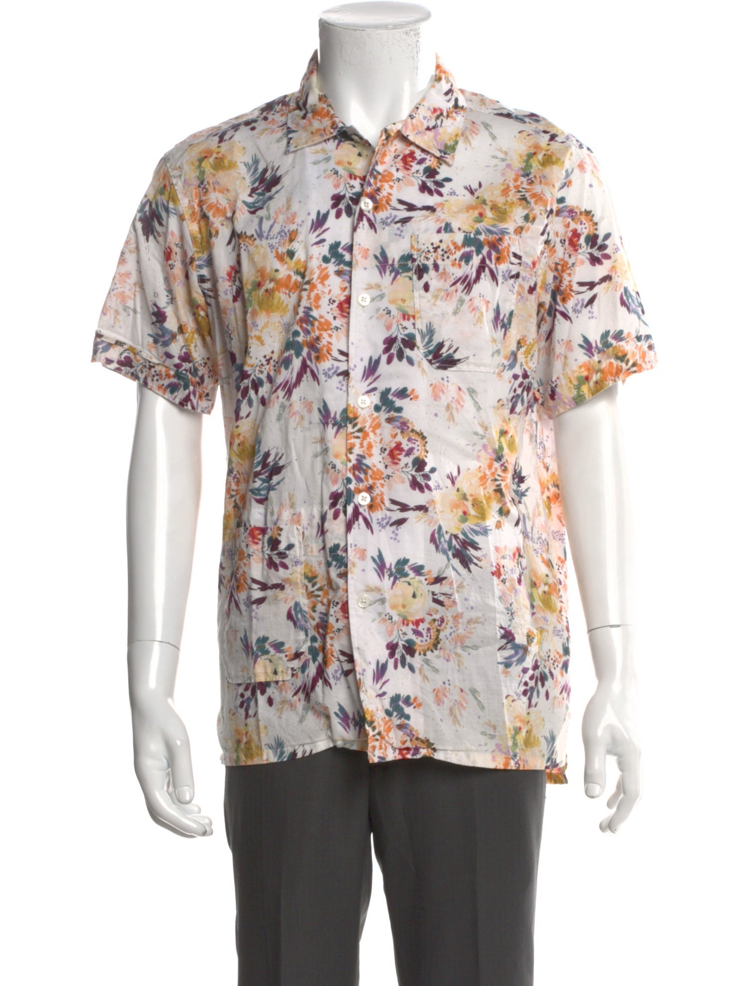 Engineered Garments Floral Print Short Sleeve Shirt
