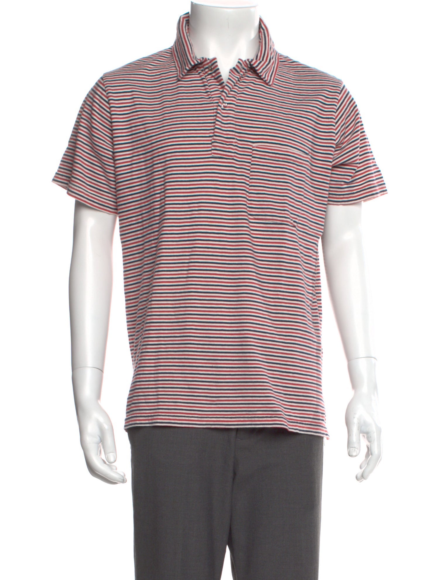 Engineered Garments Striped Collar Polo Shirt