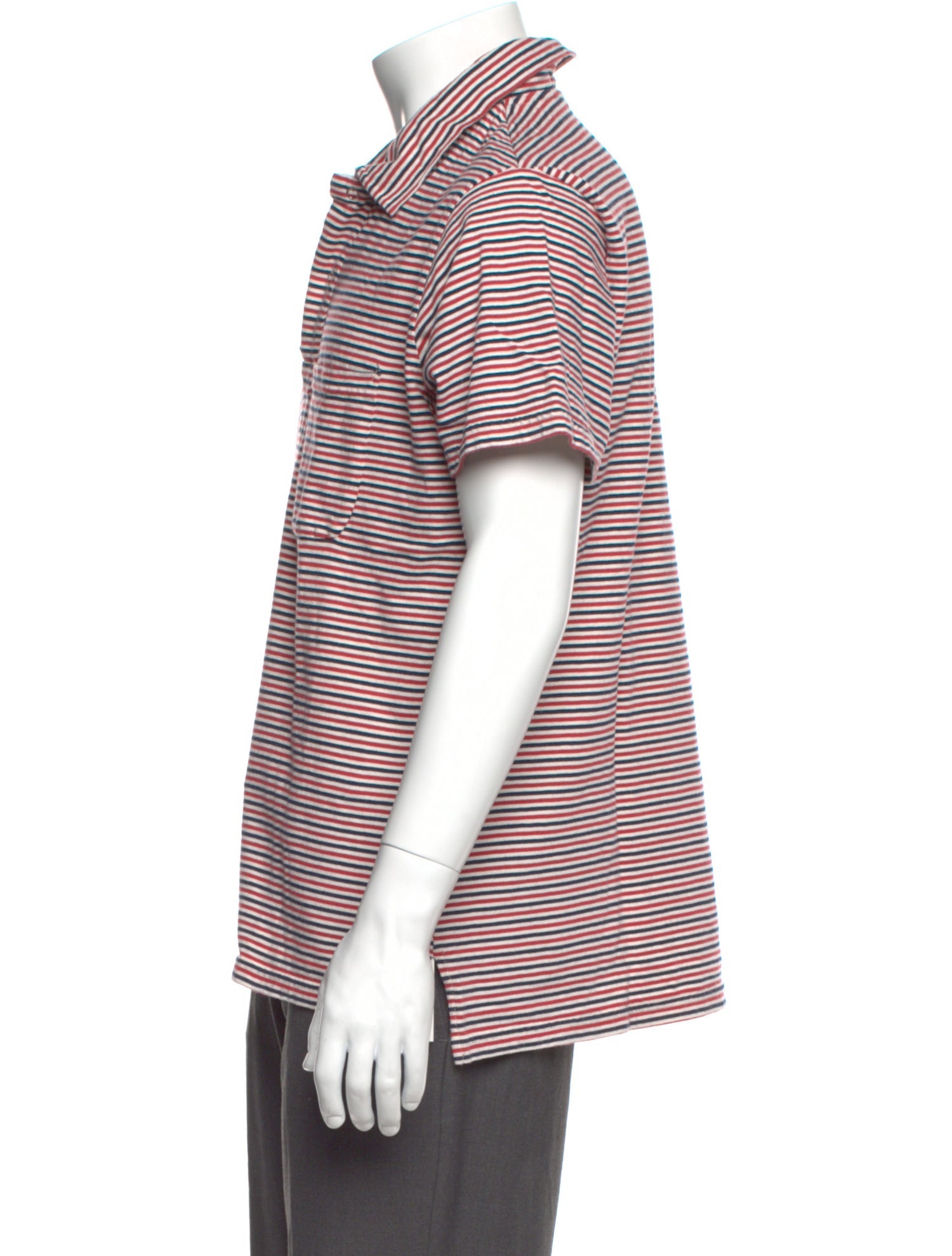Engineered Garments Striped Collar Polo Shirt