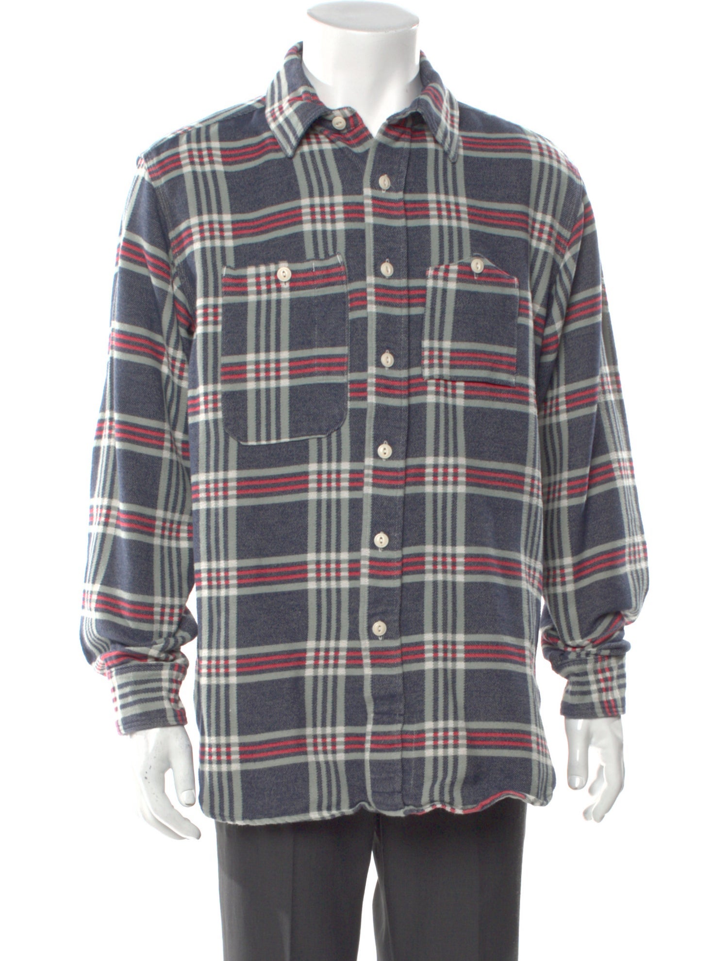 Engineered Garments Plaid Print Long Sleeve Shirt