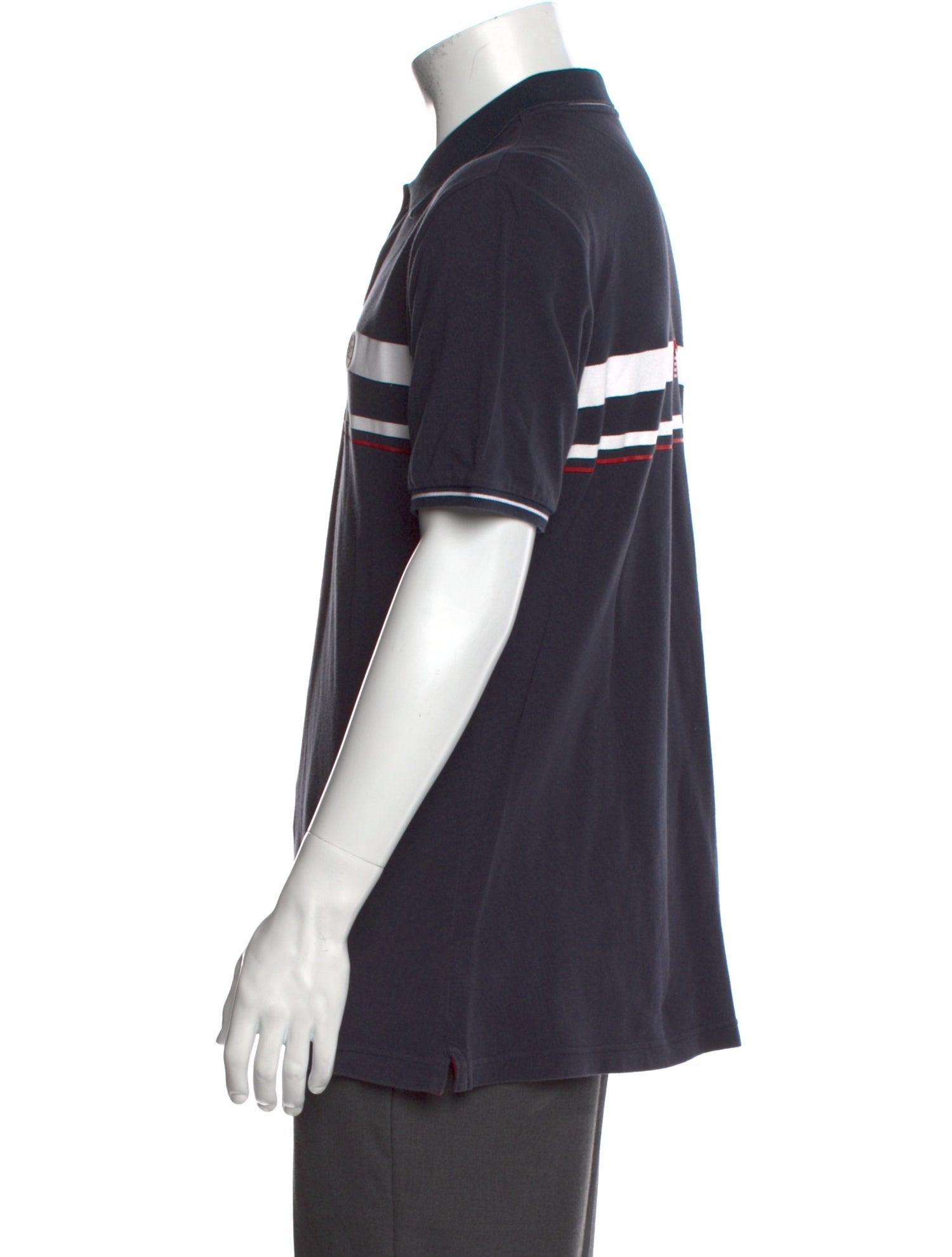 EA7 Emporio Armani Striped Crew Neck Polo Shirt