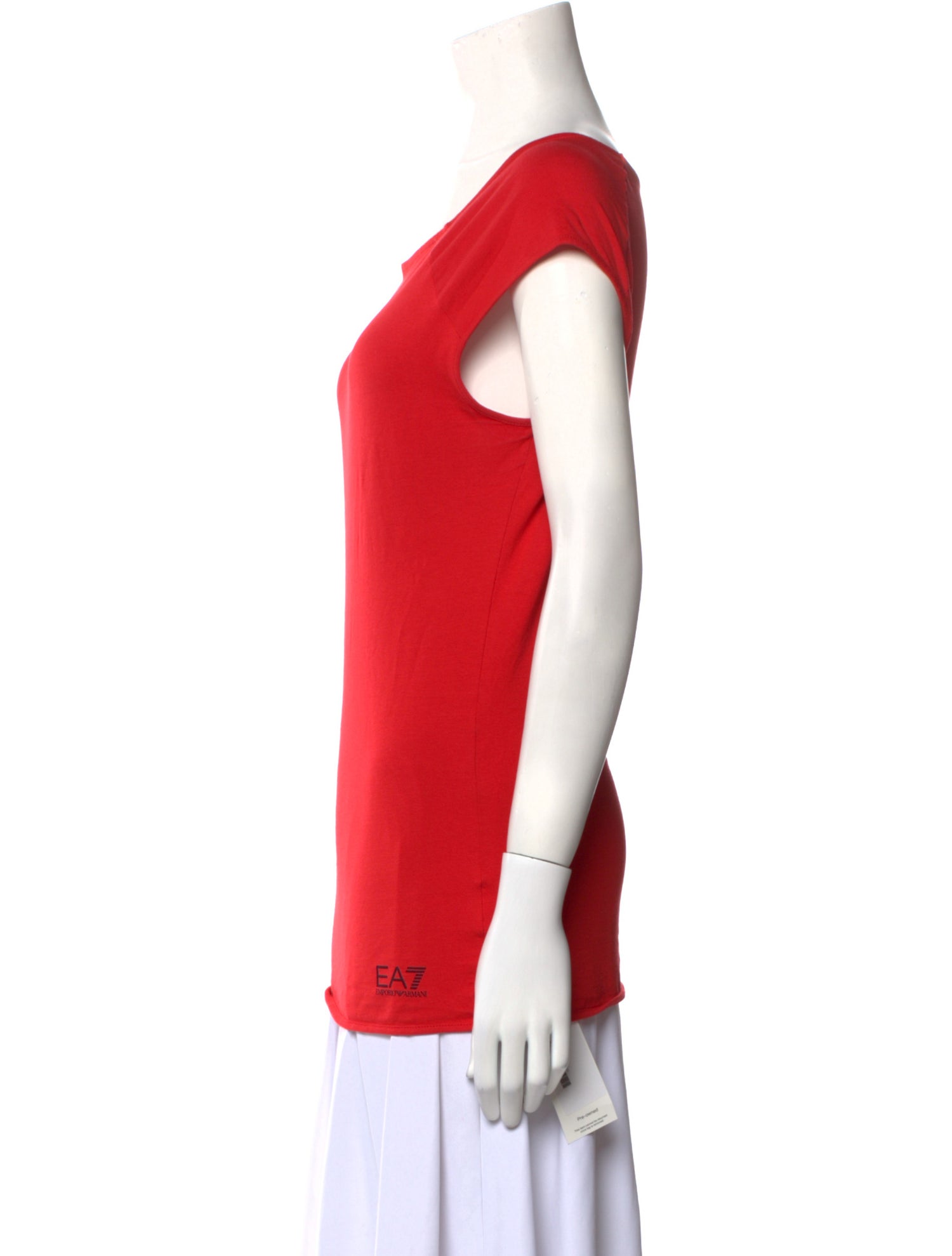 EA7 Emporio Armani Bateau Neckline Short Sleeve Top
