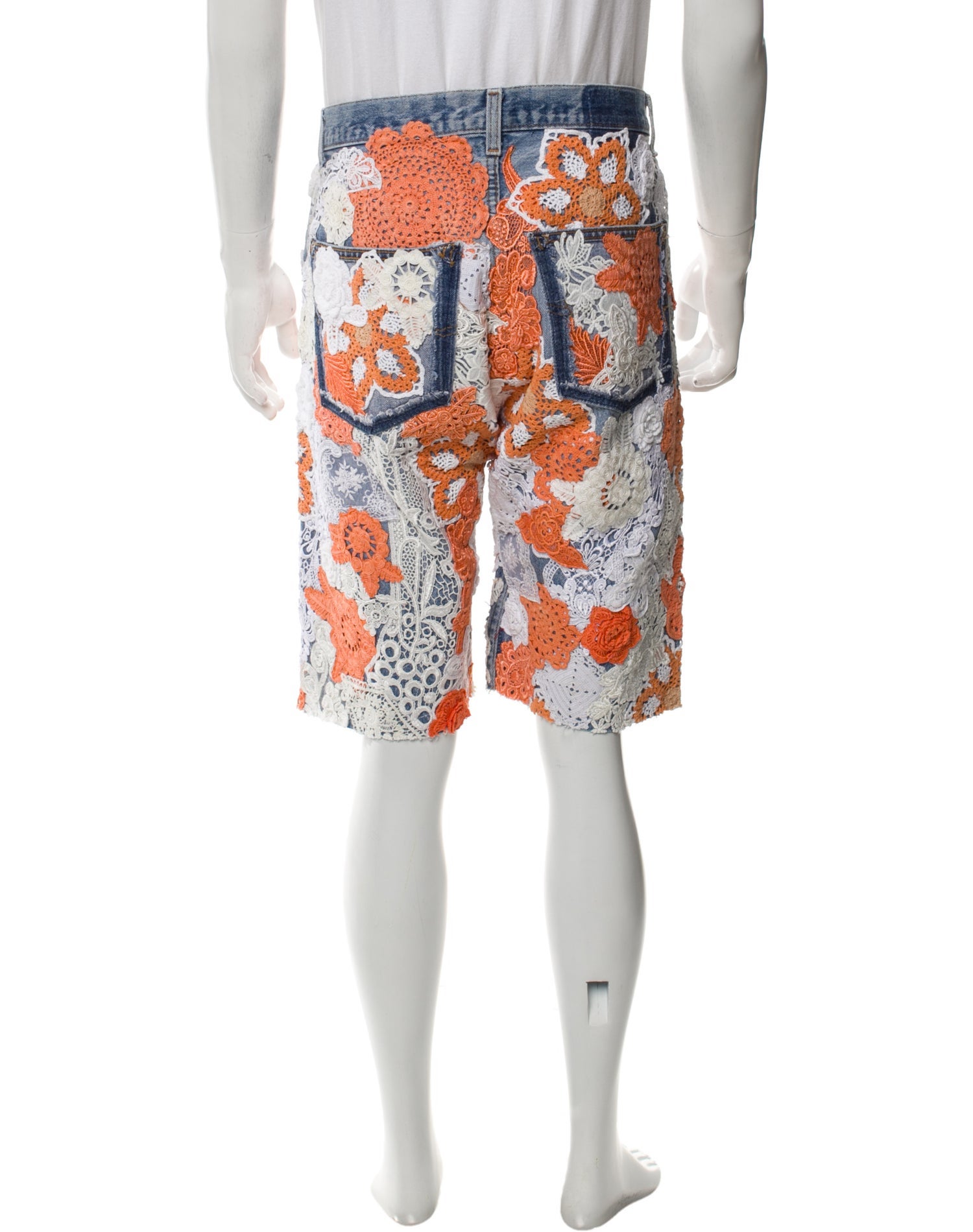 EARTHLING VIP Floral Print Denim Shorts