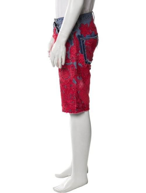 EARTHLING VIP Lace Pattern Denim Shorts