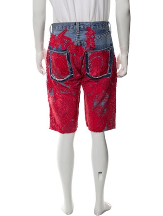 EARTHLING VIP Lace Pattern Denim Shorts