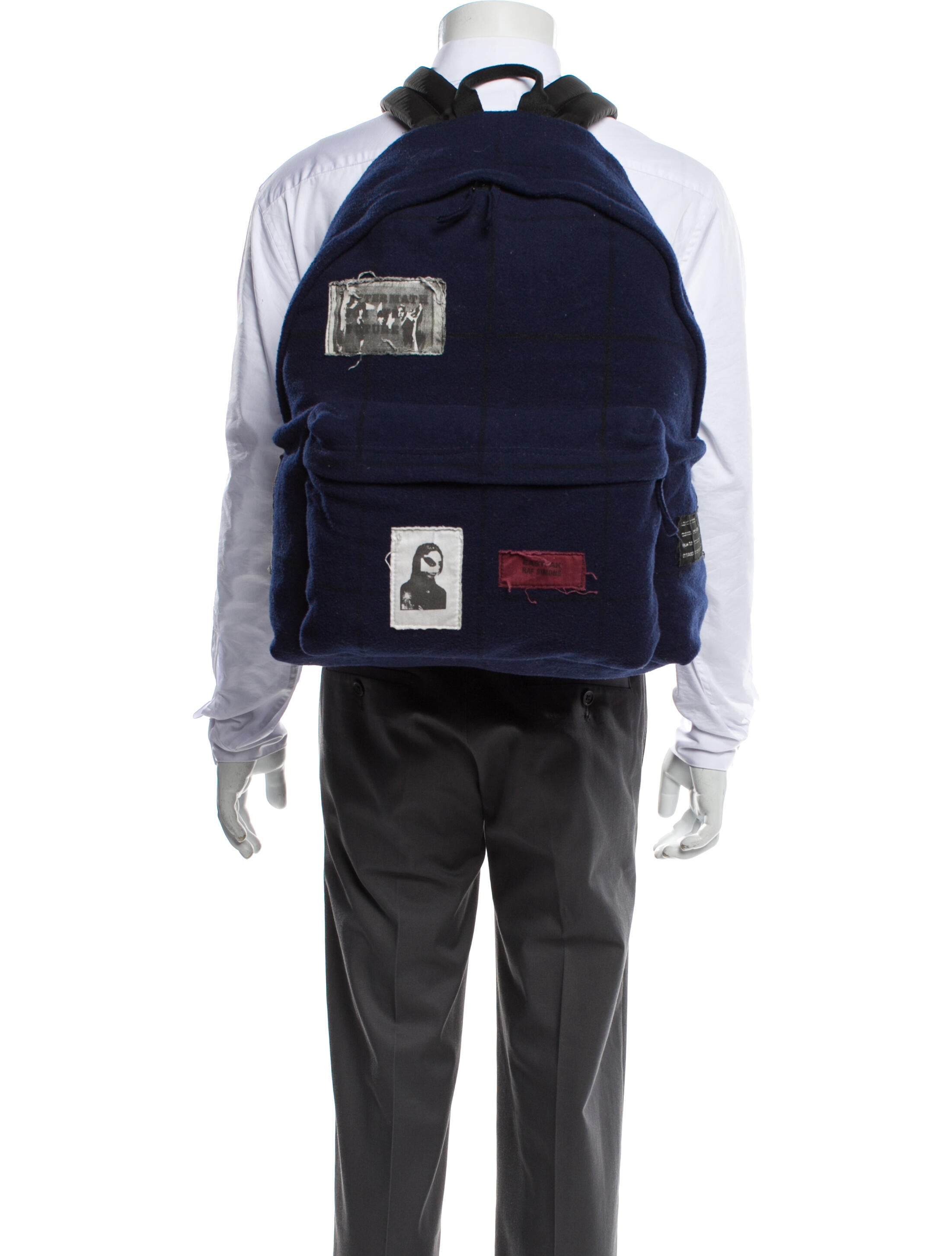 Eastpak x Raf Simons Distressed Wool Backpack - Backpacks, Bags