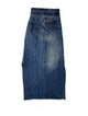 EB DENIM Distressed Accents Midi Length Skirt