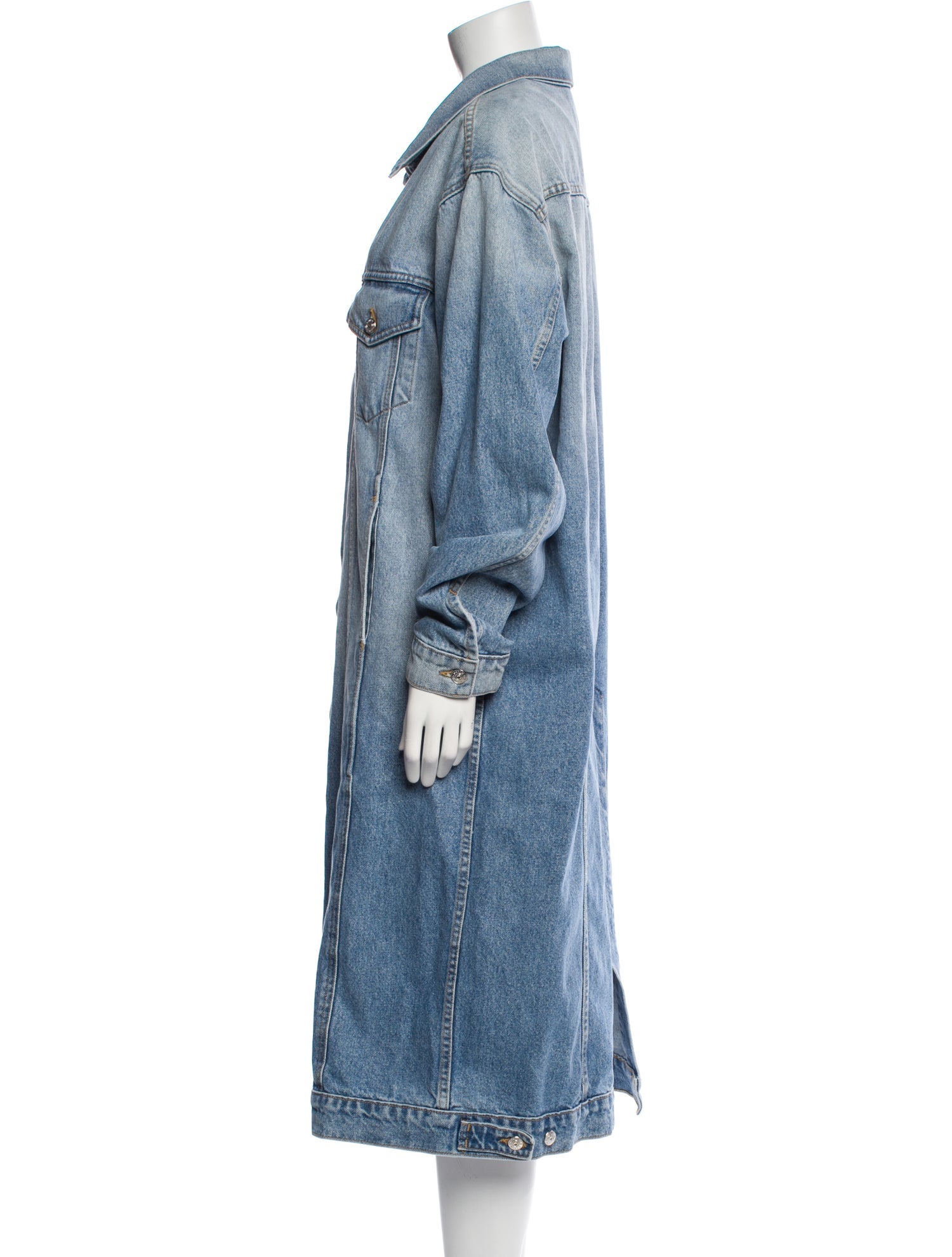 EB DENIM Plaid Print Trench Coat