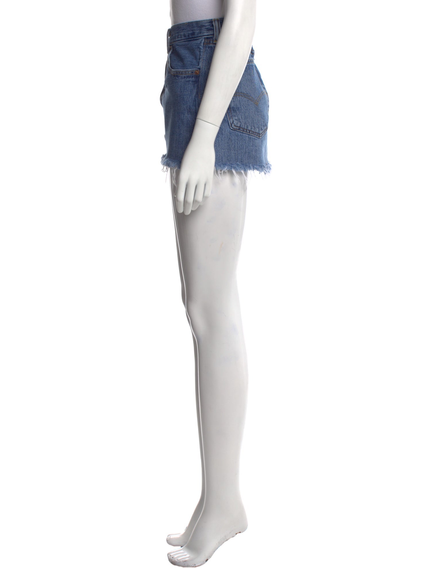 EB DENIM Raw-Edge Trim Mini Skirt