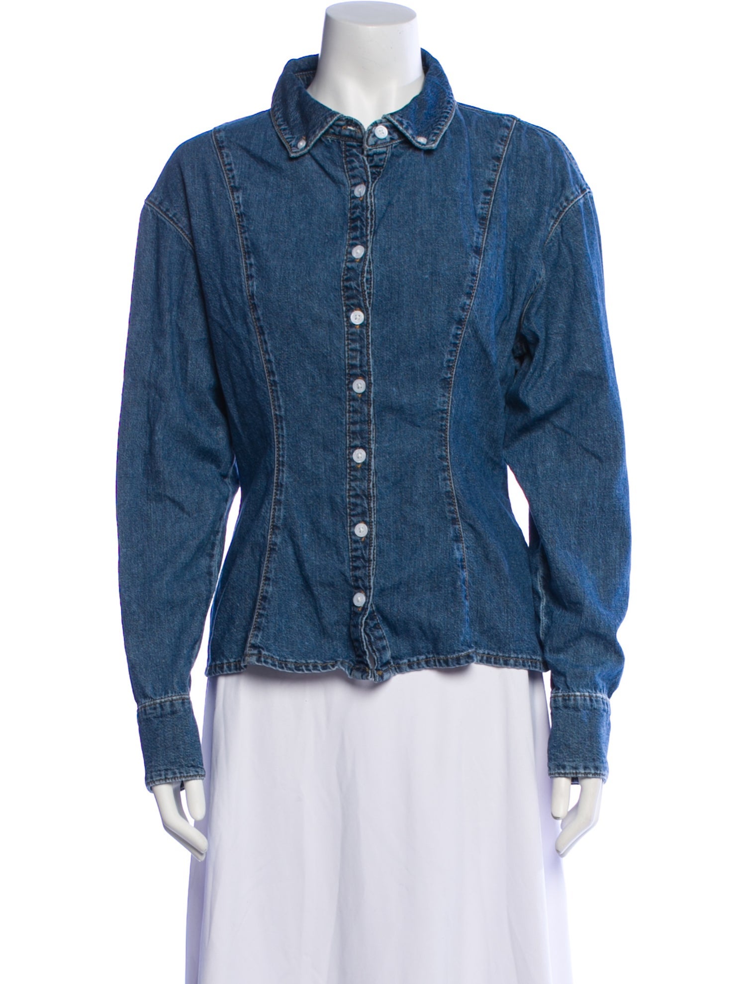 EB DENIM Long Sleeve Button-Up Top