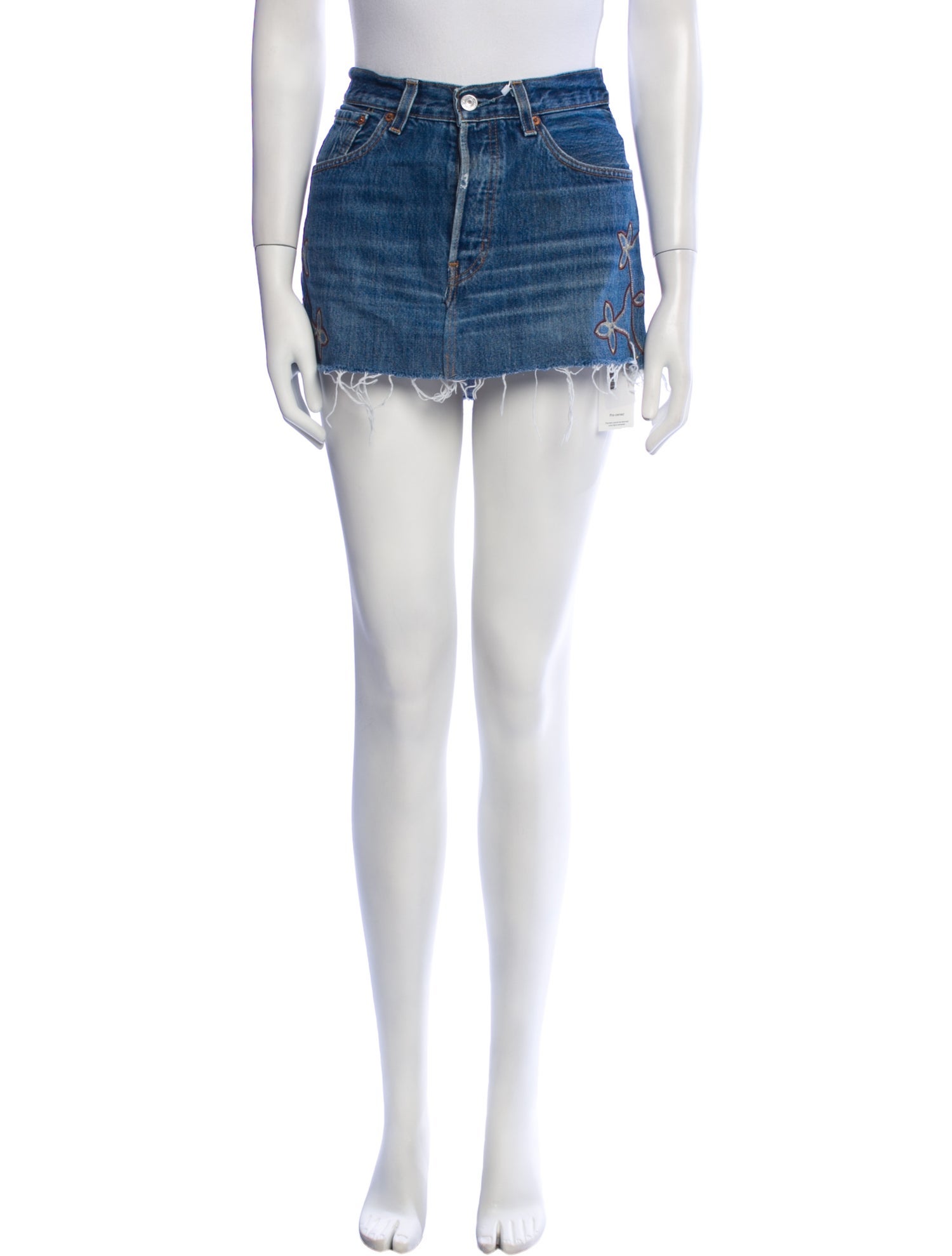 EB DENIM Embroidered Accent Mini Skirt