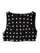 EB DENIM Polka Dot Print Bateau Neckline Crop Top