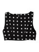 EB DENIM Polka Dot Print Bateau Neckline Crop Top