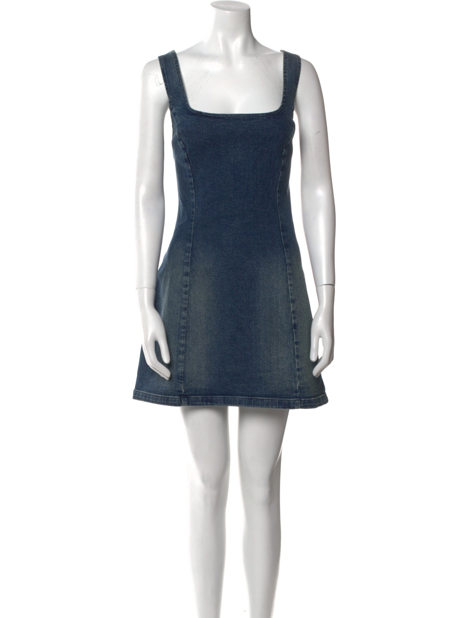 EB DENIM Square Neckline Mini Dress