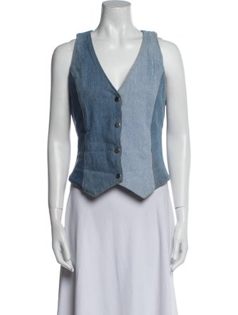 EB DENIM V-Neck Sleeveless Crop Top