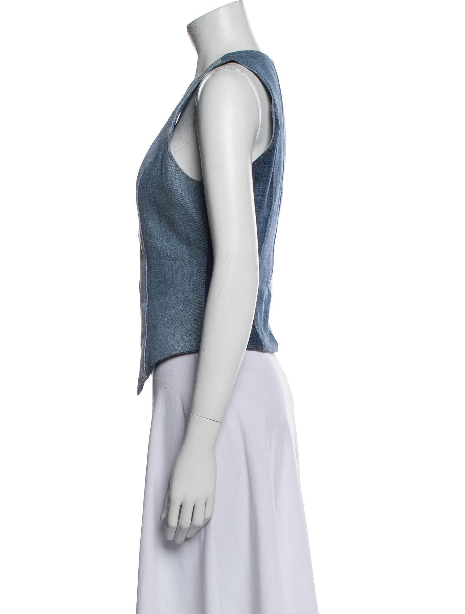 EB DENIM V-Neck Sleeveless Crop Top