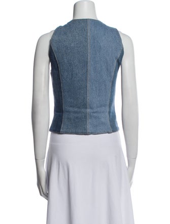 EB DENIM V-Neck Sleeveless Crop Top