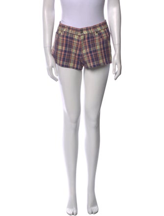EB DENIM Plaid Print Mini Shorts