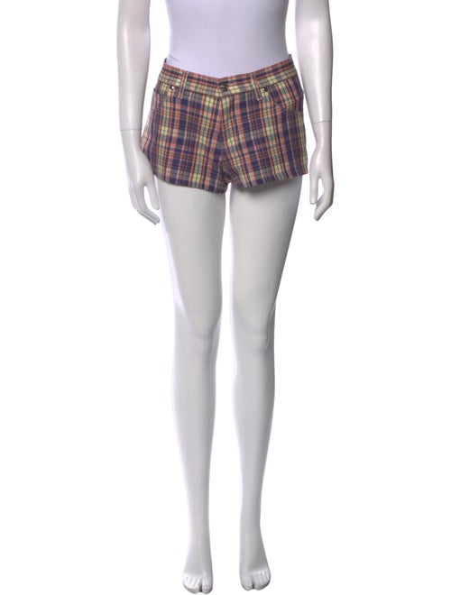 EB DENIM Plaid Print Mini Shorts