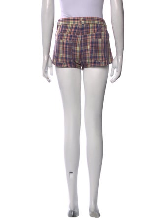 EB DENIM Plaid Print Mini Shorts